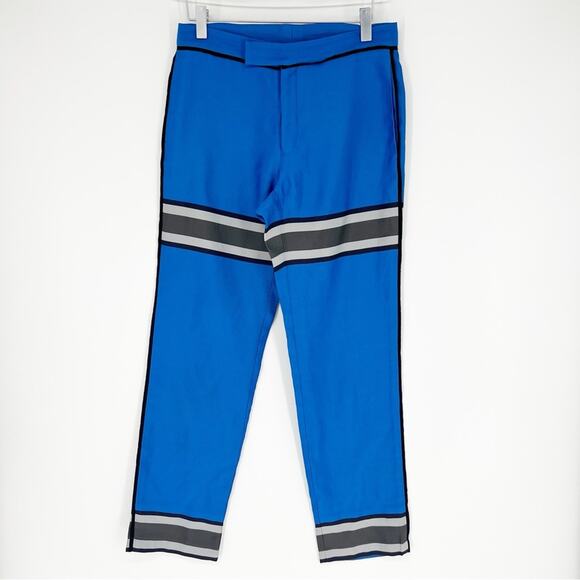 Sea New York Silk Blend Stripe Detail Trousers 0 Blue - Picture 1 of 9